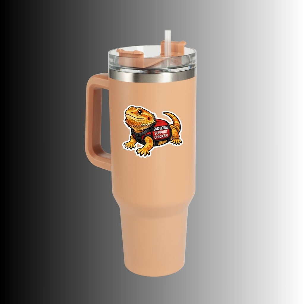 "EMOTIONAL SUPPORT CHICKEN" Bearded Dragon Lizard Sticker